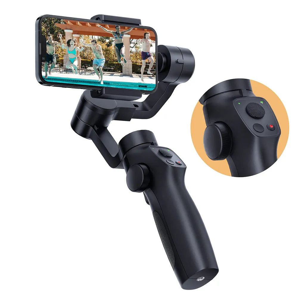 2024 new product 2S 3-Axis Gimbal Stabilizer for Smartphone Handheld with Focus Wheel and Video Recording