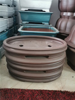 Pot de fleurs ovale peu profond en sable de Yixing, best-seller, pour jardin, poisson, arbre vert, et bonsaï, ensemble simple