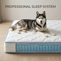 Matelas pour chien confortable toutes saisons avec mini ressorts ensachés, coussin en fibre de coco et housse rafraîchissante en silicone amovible et lavable