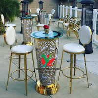 Table de cocktail led en verre trempé pour fête en boîte de nuit