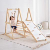 Boori Indoor Wooden Jungle Gym with Climbing Frame Slide Swing Montessori Design for Kids Ages 3-8 School & Home Use
