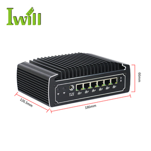 Iwill 8th Gen không quạt Linux Ubuntu Mini PC I7-8550U máy tính 6 cổng LAN công nghiệp Mini Router/tường lửa DDR4 RAM chúng tôi/EU phích cắm - Product Image 3
