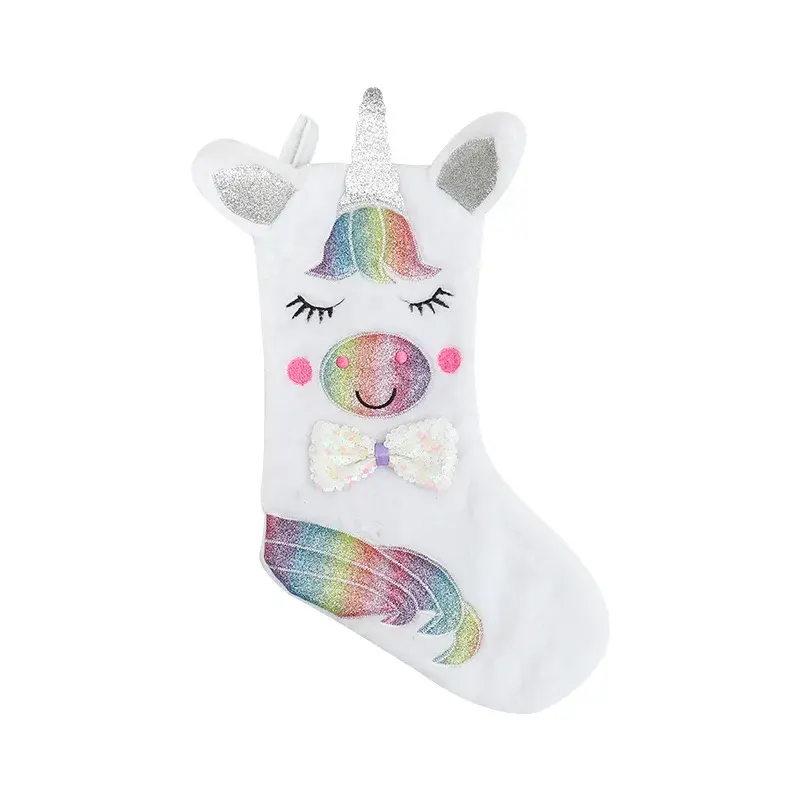 Sıcak noel ürünleri makine-işlemeli unicorn kolye unicorn noel stocking için
