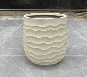 हरे पौधे के बर्तन साधारण बालकनी लिविंग रूम फ्लोर रचनात्मक नेटवर्क लाल तरंग मछली पैटर्न मैग्नीशियम मिट्टी बर्तन - Product Image 5