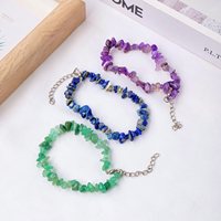 Bracelet en perles de cristal naturel en gros, bijoux ajustables en pierres gemmes roulées pour femmes et hommes, cadeau, approvisionnement en vrac