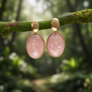 Pendientes de Fiesta Vintage para Mujer SmileJoyas, Acero Inoxidable 316L con Baño de Oro PVD, Resina de Flores Resistente y Sostenible - Product Image 3
