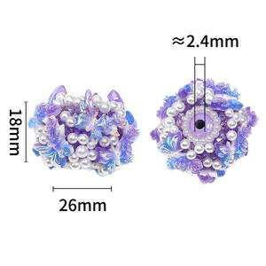 Perles complètes, roses, boule de fleurs, papillons, perles fantaisie, mélange de couleurs, rondes, bricolage, fabrication de bracelets faits à la main, matériaux prêts à être expédiés - Product Image 4