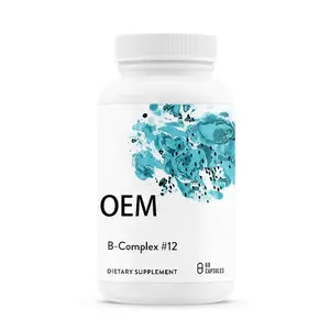 OEM 비타민 B 복합체 보충제 B-건강한 신경 기능을위한 활성 B12 및 엽산 함유 복합 #12 캡슐