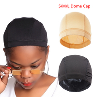 Bonnet de perruque en filet élastique respirant Leeons pour la fabrication de perruques Noir/Beige Tailles S/M/L
