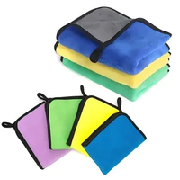 Serviette de voiture en microfibre double face épaissie, plusieurs couleurs au choix, couleur personnalisable, durable, en stock, supporte la personnalisation du logo