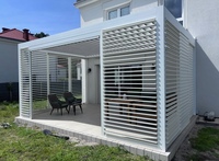 Pergola bioclimatique à toit réglable en aluminium avec télécommande électrique, imperméable, résistante aux UV, pour terrasse extérieure