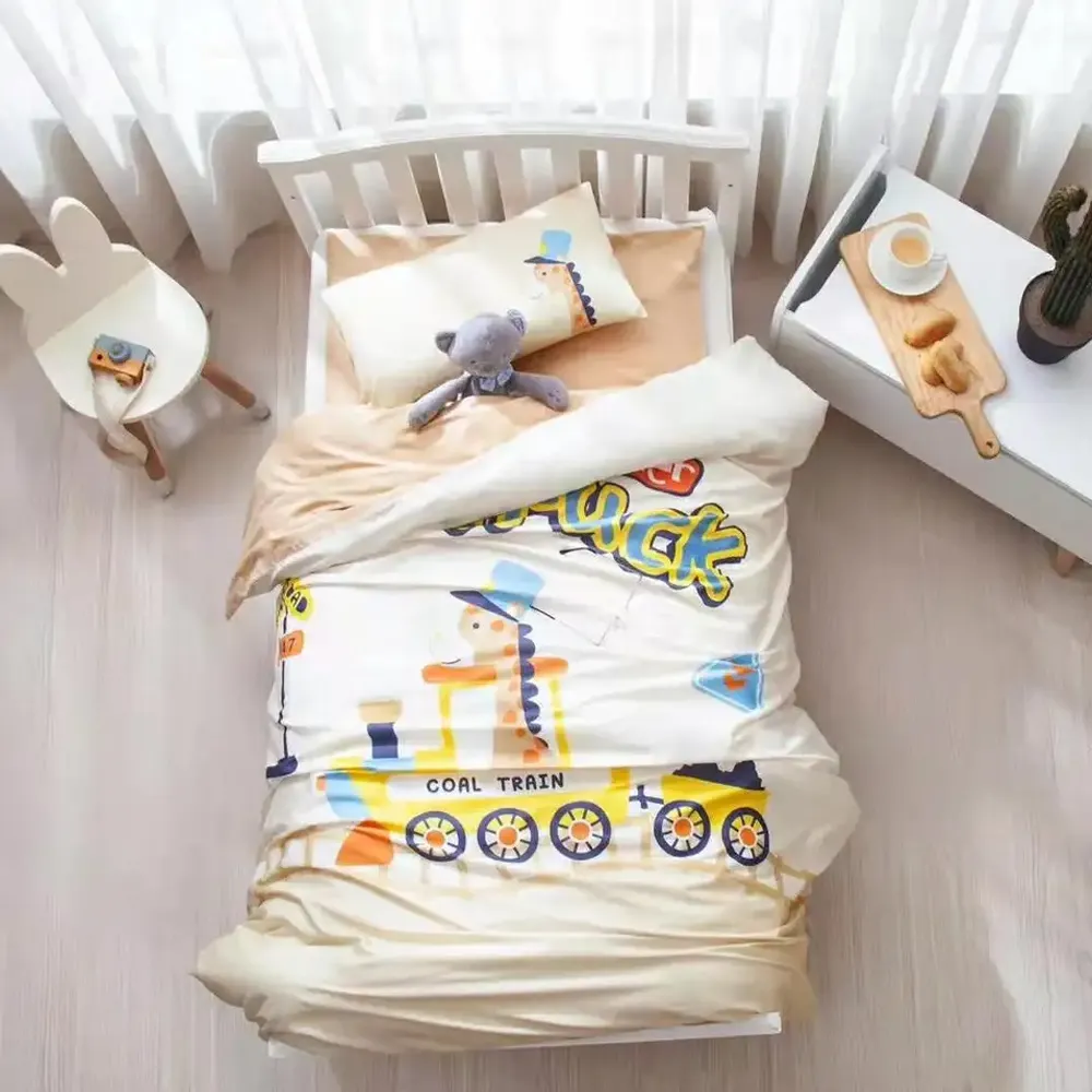 Hoge Kwaliteit Comfortabele Kinderen 100% Katoen Modern Laken Sets Baby Beddengoed Set