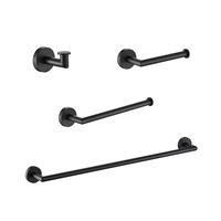 2026 Porte-manteau mural simple en alliage de zinc noir durable, gain de place, pour salle de bain