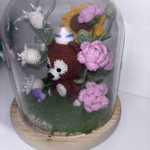 Crochet fait à la main réaliste style campagnard fleurs décoratives conception créative tricoté ornement de jardin noël nouvel an mère - Product Image 5