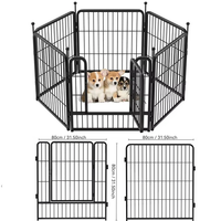 Enclos portable pour animaux de compagnie, barrière pour animaux, clôture pour chiens, panneau de clôture pour chiens, revêtement en poudre noire CE, pour la plage, le parc, les voyages en plein air, la sécurité