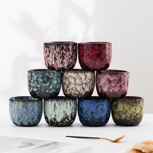 Керамическая чашка под глазурованной керамической чайной чашкой, набор керамических чашек для кофе ручной работы