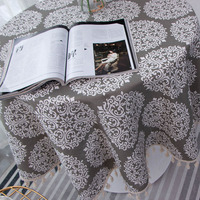 Nappe personnalisable en coton et lin de haute qualité, imprimée de motifs floraux, tissée jacquard, diamètre 150 cm, design moderne, marque Dulcis