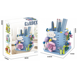 Kit de Bloques de Construcción para Hacer un Portalápices Floral, Portalápices Creativo para Escritorio, Juego Educativo de Construcción para Niños, Decoración para Mesa de Estudio - Product Image 3