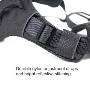 <span class=keywords><strong>Dog</strong></span>ハーネスメタルバックルデュアルクリップ付きカスタムパーソナライズプレミアムプルなしフロントクリップ - Product Image 3