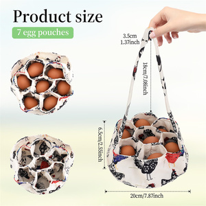 Canvas Farmhouse Chicken Holder with 7 Bags Housewife Garden Transport <b>Storage</b> Handheld Purse <b>Basket</b> <b>for</b> Collecting - Product Image 2