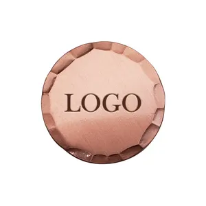 Die Stamped Metal Diseñe su propio marcador de bola de moneda de Golf de Color plata cobre Golf Ballmarker personalizado con borde martillado
