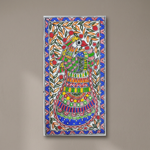 Peinture Madhubani 3D complète artisanale de qualité supérieure sur métal, œuvre d'art populaire du patrimoine du Jharkand, provenant du Bihar, pour la décoration de la maison 400 - Product Image 5