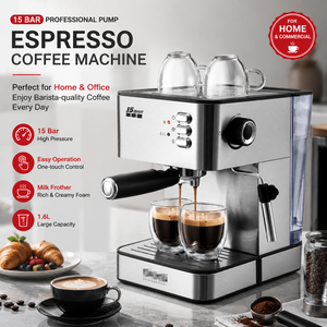 Machine à expresso Foodsense en acier inoxydable, pression de 15 bars, réservoir d'eau de 1,8 L, commande tactile, fonctionnement automatique, 850 W, électrique - Product Image 2