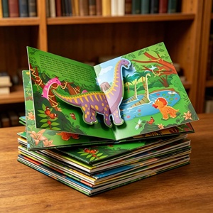 Pop up Dinosaur English Educational 3D Flap Picture Hardcover <strong>Books</strong> Children Kids <strong>First</strong> Baby <strong>Reading</strong> Hardboard <strong>Book</strong> - Product Image 1