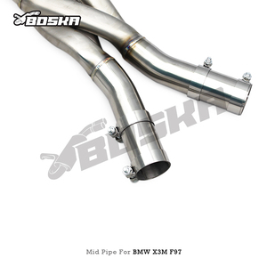 Tuyau d'échappement intermédiaire en Z personnalisé de 70 mm pour X3M/X4M F97/F98 S58 3.0T 2019-2023 en acier inoxydable à longueur égale - Product Image 5