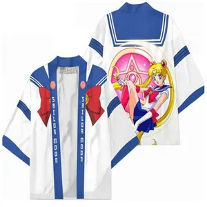 8 Stile hübsches Soldatenkostüm Sailor Moon Cosplay Farbdruck Haorihemden Umhang Anime Kimono Kostüm