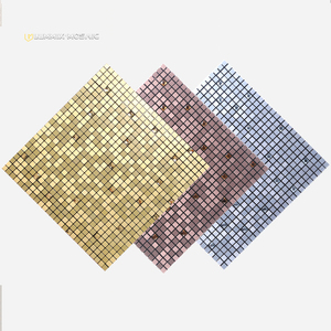 <span class=keywords><strong>Plaque</strong></span> plate en aluminium-plastique <span class=keywords><strong>Carrelage</strong></span> mural <span class=keywords><strong>de</strong></span> cuisine auto-adhésif mosaïque jaune or - Product Image 3