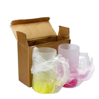 Tasse en verre dépoli ébauches de sublimation 16oz dégradé de couleur tasse en verre à bière avec poignée gobelets personnalisés