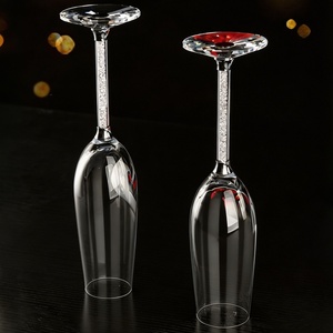 Copas de Cristal Hechas a Mano para Brindis, en Par, con Base Llenada de Diamantes, Estilo Romántico Francés, para Ceremonia de Boda, Capacidad de 220 ml - Product Image 4