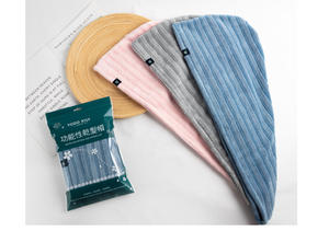 Kadınlar için Nano gümüş saç kurutma havlu <span class=keywords><strong>2</strong></span> düğme kapatma emici kapşonlu saç havlu sargısı kıvırcık uzun kullanımı kolay bakım türban - Product Image 2