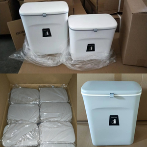 Poubelle de salle de bain 7/9L, poubelle murale, poubelle à déchets alimentaires, poubelle à compost, poubelle de cuisine en plastique suspendue avec couvercle - Product Image 2