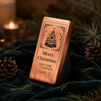 Offre Spéciale Noël : Barre de Cuivre 1kg, Pureté 99,9%, Gravée au Laser, Angle Droit, Idéale pour Cadeau ou Article de Collection