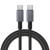 Câble en nylon tressé coloré de 1 m avec coque en aluminium, charge rapide Type C vers C, transfert de données ultra-rapide pour adaptateur iPhone 15 16 17