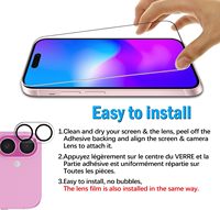 Pour iPhone 17 Pro Max Full Glue 9H Protecteur d'écran en verre trempé transparent pour iPhone 13 14 15 16 avec protecteur d'objectif de caméra