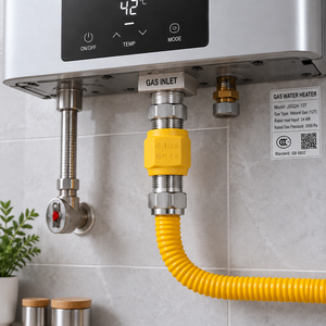 Raccordo Isolante in Acciaio Inox per Gas, Connettore Filettato con Guscio Isolante Giallo per Sistemi di Alimentazione Gas - Product Image 4