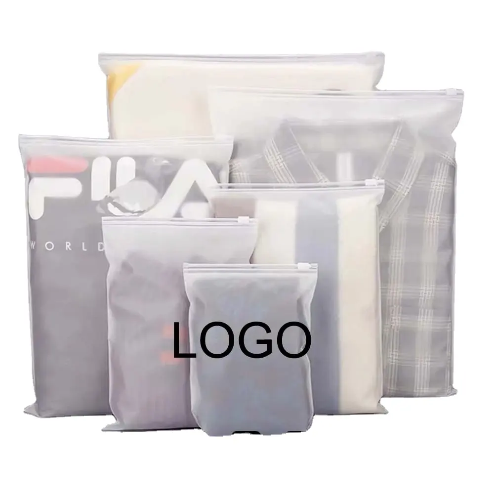 Su geçirmez Zip kilit buzlu düz poli çanta kaymak fermuar ambalaj çanta için iç çamaşırı/T kısa giyim fermuar poli çanta