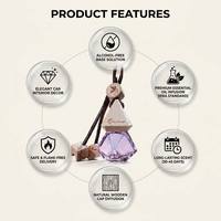 Diffuseur de parfum de luxe en forme de diamant pour voiture avec couvercle en bois pour décoration intérieure moderne, vente en gros, marque privée, qualité supérieure
