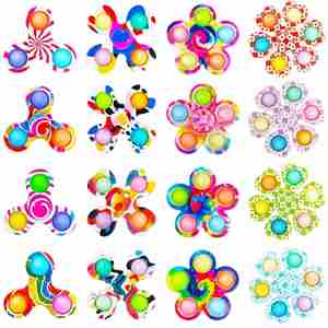 Jouet personnalisé créatif imprimé, Fidget Spinner en silicone multi-doigts à bulles – Jouet anti-stress pour 3, 4, 5 et 6 doigts - Product Image 2
