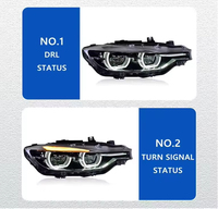 Faro LED Mejorado de Repuesto para BMW F30 F31 Serie 3 2012-2018, Ensamblaje DRL con Ojos de Ángel Dobles Negros