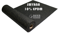Rollo de Suelo de Goma Comercial de 4mm-10mm Negro con 10% de Partículas de EPDM de Alta Densidad, Antideslizante, Resistente al Fuego Clase E, Absorción de Impactos