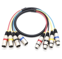 Câbles multipaires XLR 3 broches, 4 couleurs, câble de microphone 4 canaux mâle-femelle pour studios d'enregistrement en direct