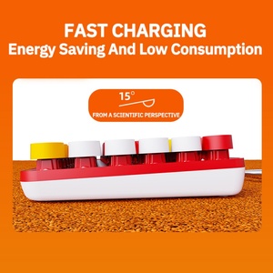 Clavier sans fil 84 touches 2,4 G, couleurs rétro, touches rondes, clavier pour ordinateur portable, clavier sans fil rechargeable - Product Image 5