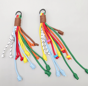 Breloques multicolores en corde tressée | Porte-clés perlé/dessin animé et <span class=keywords><strong>pendentif</strong></span> de sac <span class=keywords><strong>pour</strong></span> lanière de téléphone <span class=keywords><strong>portable</strong></span> - Product Image 2