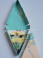 Conception personnalisée Pancake Pizza Cone Paper Crepe Holder Take to go Bubble Gaufre fromage gâteau mousse Triangle Boîte d'emballage en papier