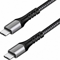 Câble USB-C tressé en nylon de qualité supérieure, 100W PD, charge rapide, avec indicateur de puissance LED vert