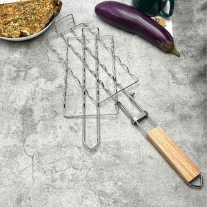 Grille de <span class=keywords><strong>barbecue</strong></span> détachable en acier inoxydable, grille de <span class=keywords><strong>barbecue</strong></span> en métal d'extérieur pour hot-dogs, <span class=keywords><strong>jambon</strong></span> et saucisses, fabriquée à la main avec du charbon de bois - Product Image 3